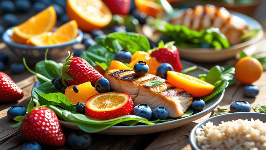 夏バテ防止、バランスの良い食事のイメージ画像