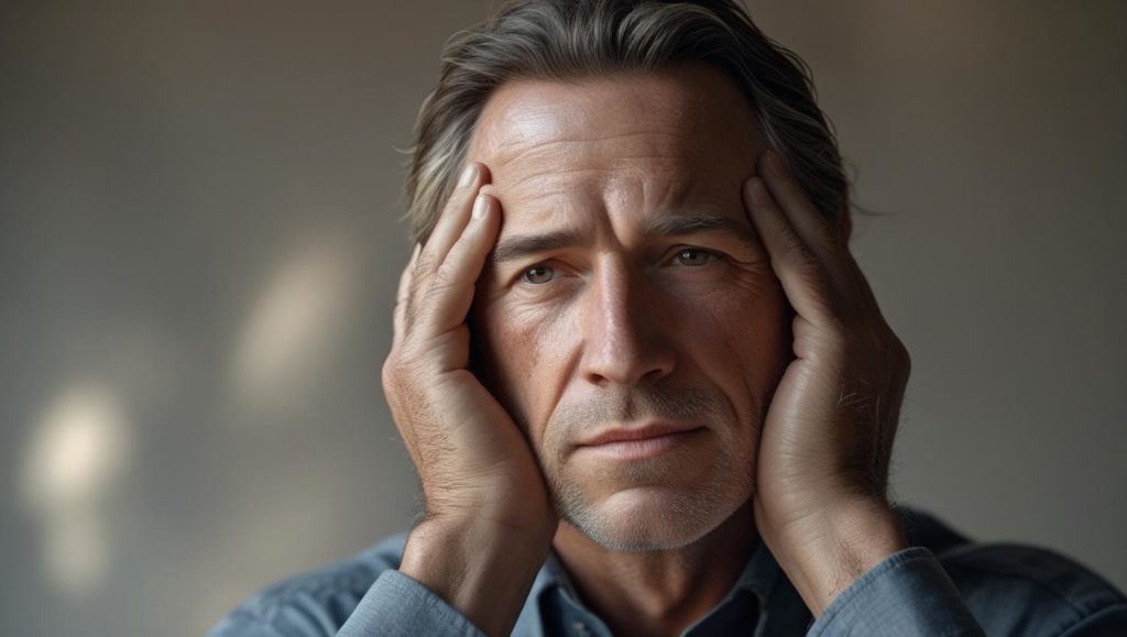 頭を抱えている男性

