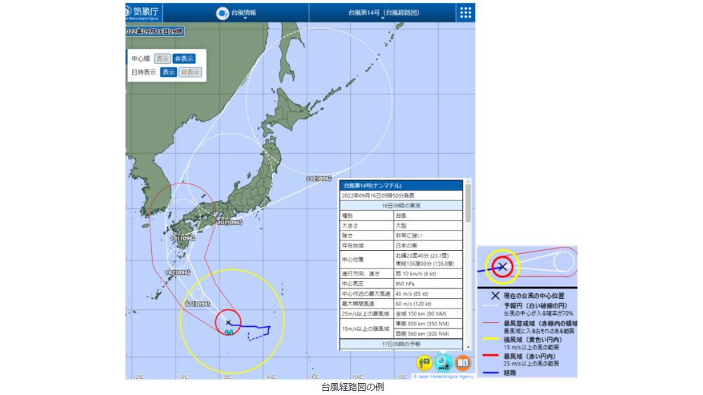 日本の台風発生の参考図

