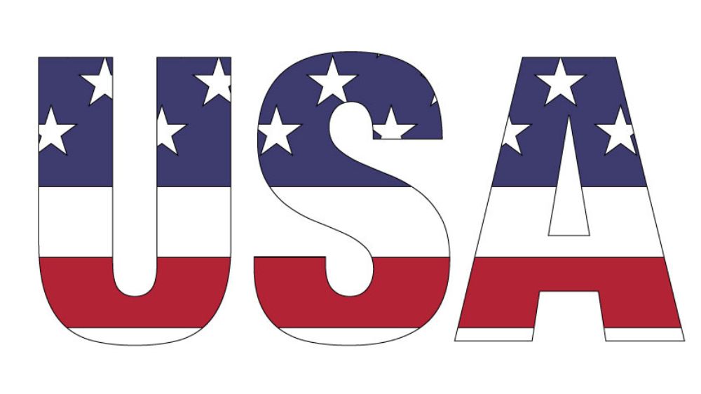 USAの文字にアメリカ国旗をイメージした画像
