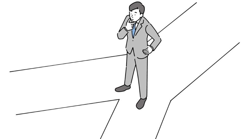 岐路に立つ男性イラスト

