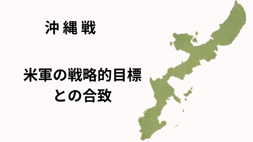 沖縄諸島の地図に、米軍の戦略的目標との合致と書かれている